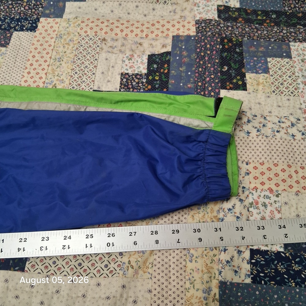 Vintage 1995 Teknic Tornado Motorcycle Rain Suit Mens Large Green Blue One Piece - Picture 14 of 15